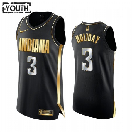 Maillot Basket Indiana Pacers Aaron Holiday 3 2020-21 Noir Golden Edition Swingman - Enfant
